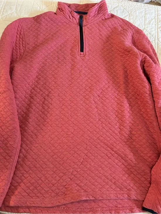 J. Crew Quilted Half-Zip Pullover Sweater - Red