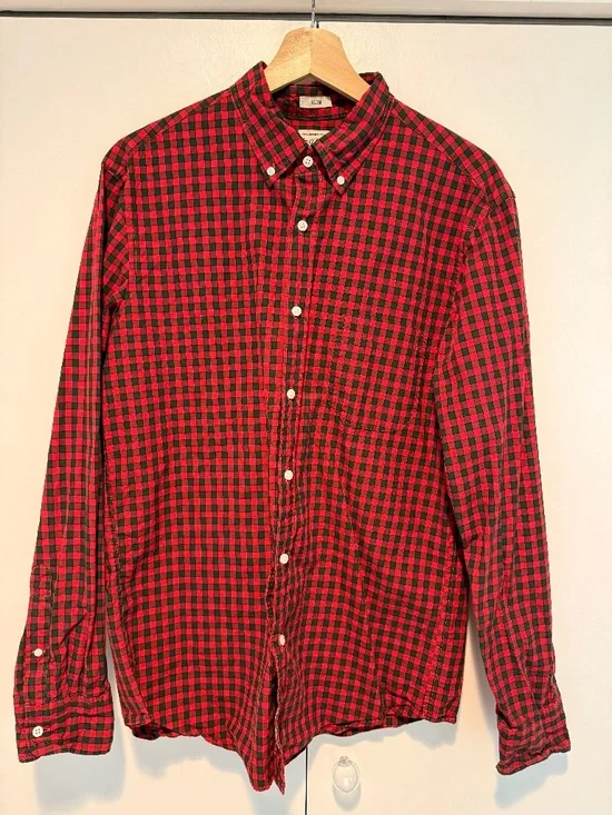 J.Crew Men's Plaid Button Down - SIZE: SLIM MEDIUM - 100% Cotton