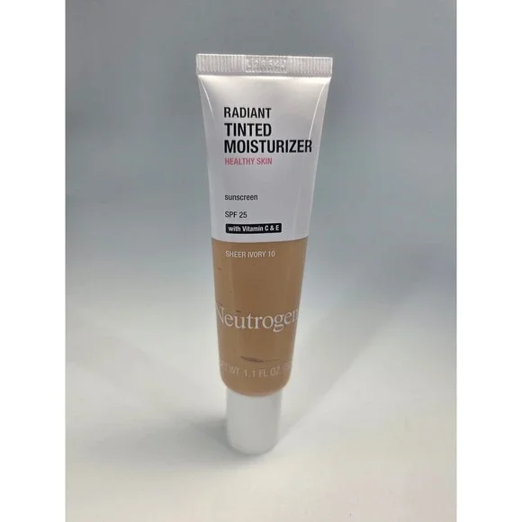 Neutrogena Radiant Tinted Moisturizer SPF 25 Sheer Ivory 10 Vitamin C E 1.1oz