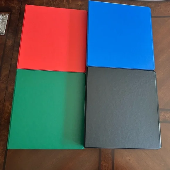 Set of Four Colorful Binders