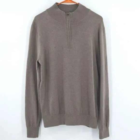 J Crew Half-Zip Sweater Mens Size Medium Merino Wool Blend Soft Winter Preppy