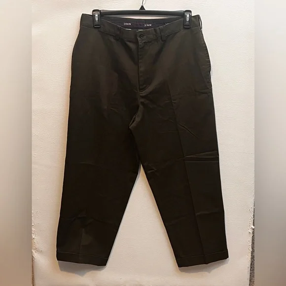 J. Crew Classic Fit Men's Olive Dark Green Ankle Trouser Pants sz 35
