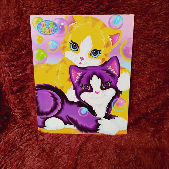 Vintage Lisa Frank Kitten Bubbles Folder, 2002 Rare Collectible Cats & Bubbles