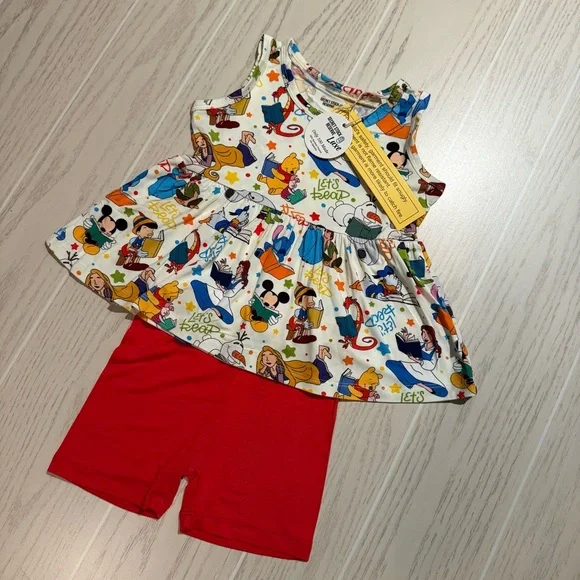 Little Britches Boutique Bamboo Disney Peplum Set Girls 2T Secret Stock Luxe NEW