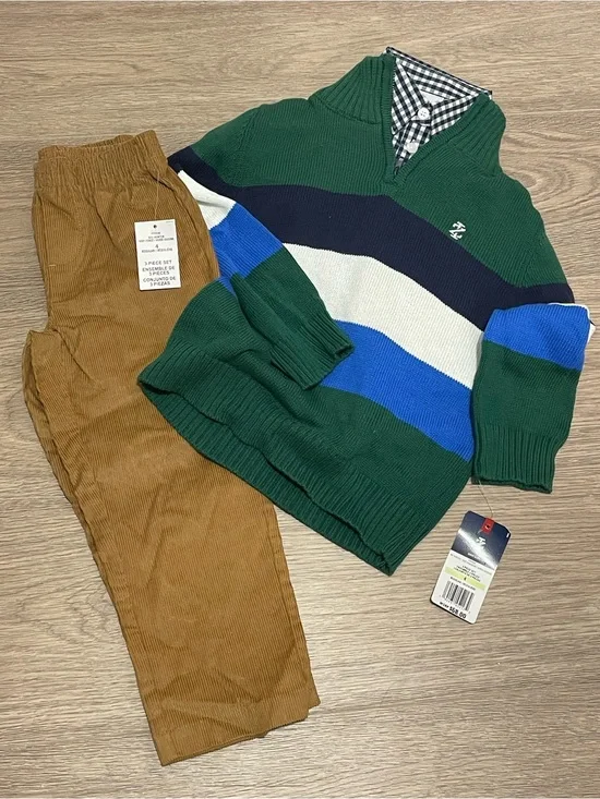 Izod Green and Navy 3-Piece Set Boys Size 4T NWT