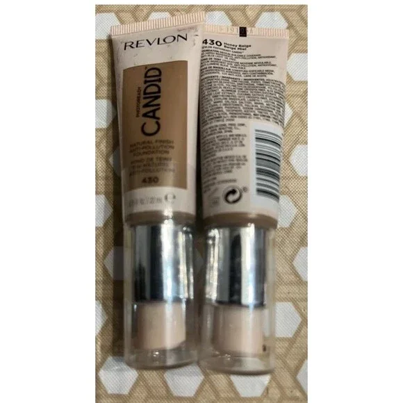 Revlon Photoready Candid Natural Finish Foundation #430 Honey Beige Lot Of 2