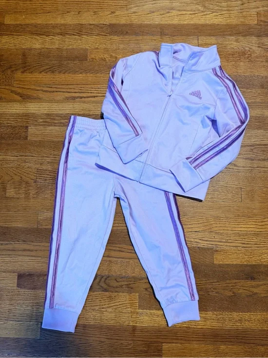 adidas Kids Lavender/Purple Track Jacket & Pants Set