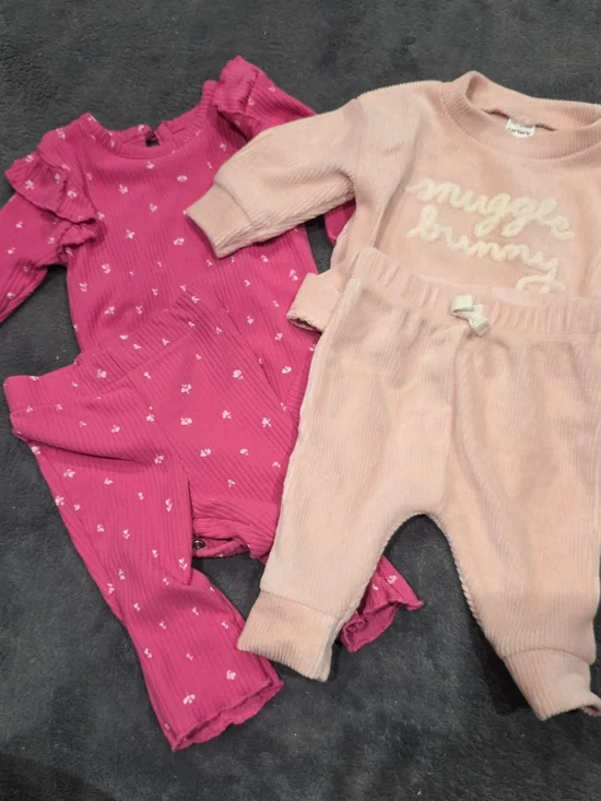Girls' Pink Ribbed Onesie & Blush Snuggle Bunny Set Carter's