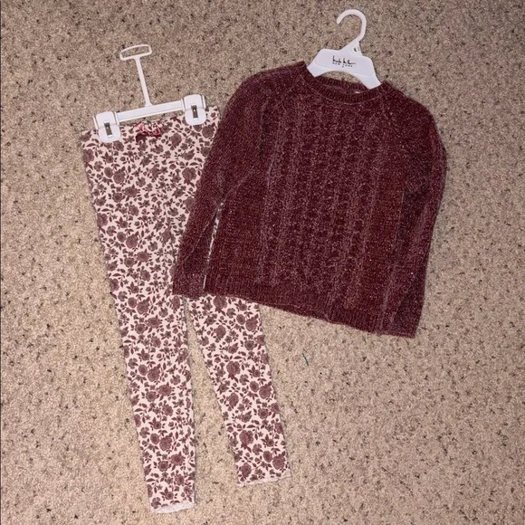Nicole Miller glittery Sweater and Floral Leggings Set