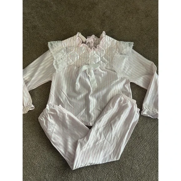 Vintage 80s/90s Edie Bee Silk Like 2 Pc Set Size Kids 6 Made In USA