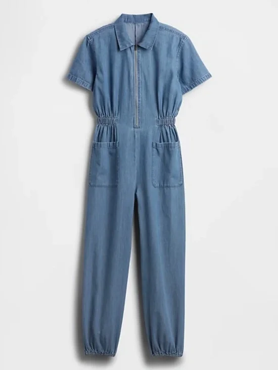 Girls Denim Jogger Jumpsuit - Gap Sz Medium