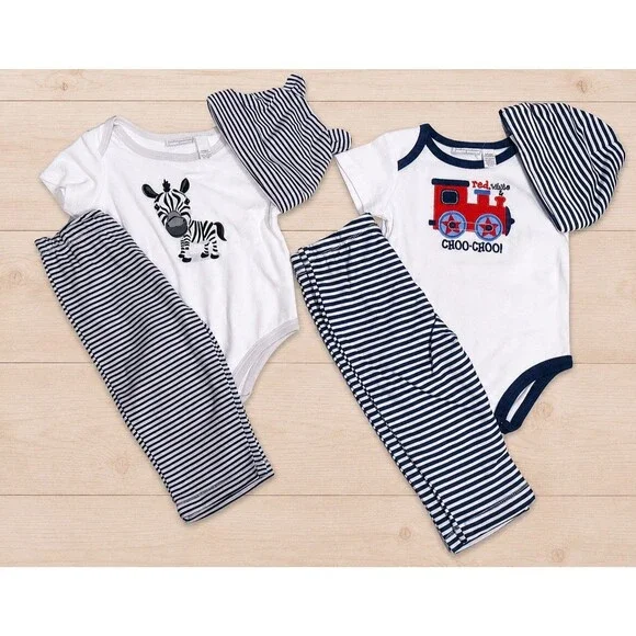 NEW NWT Lot Baby Boy Outfits Clothes Sets Bodysuits Pants sz Size 6-9 months