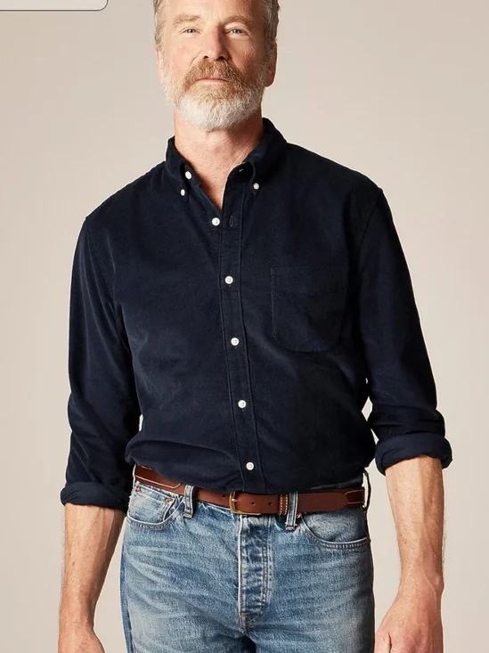 J crew deep navy Fine-wale corduroy shirt