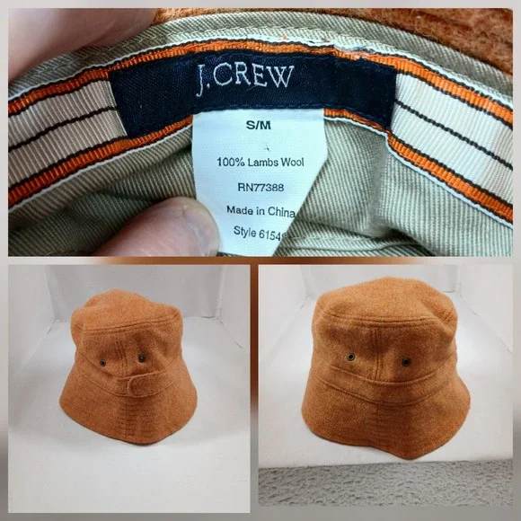 J.Crew Lambswool Bucket Hat S/M Orange‎ Wool Blend Fall Winter Streetwear