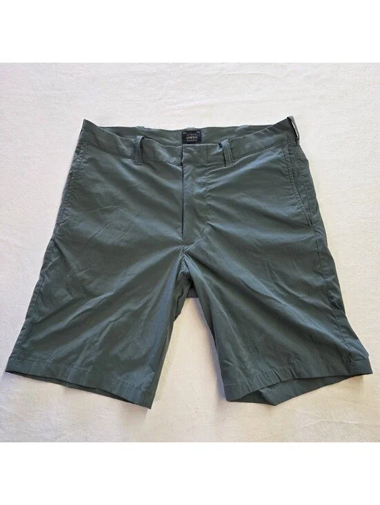 J. Crew Factory Men's Flex Stretxh Nylon Tech Shorts Sage Green Sz 31