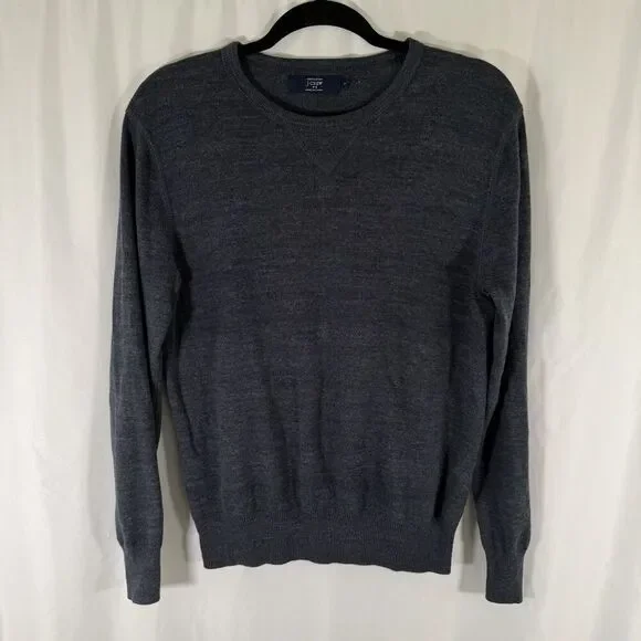 J. Crew Sweater Men's Large Blue Knit Long Sleeve 100% Cotton Pullover