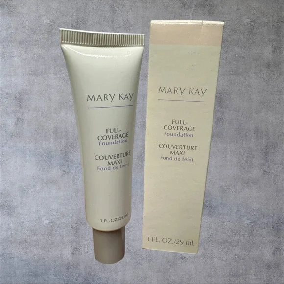 Mary Kay Full Coverage Foundation Beige 404 367800 1oz‎ New Box - Gray Cap