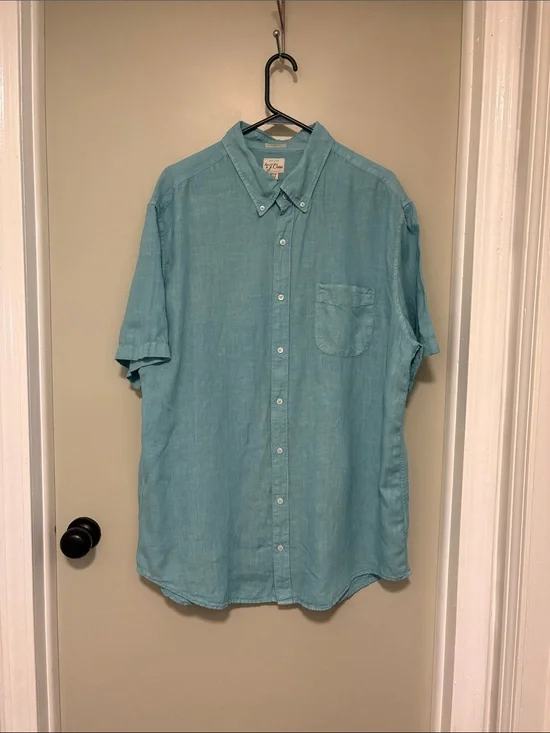 J Crew Irish linen button down shirt. Size XLT