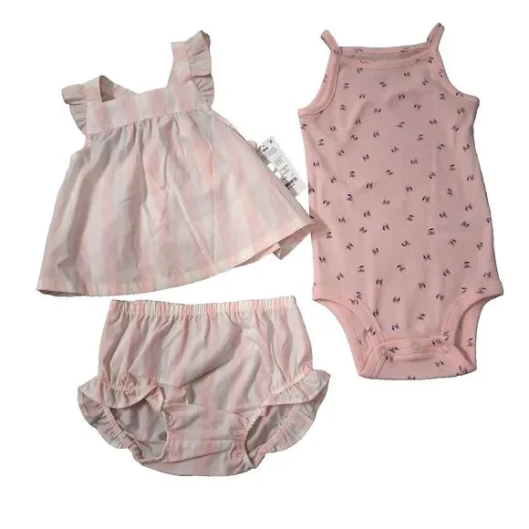 Carters Baby Girls Outfit Set Size 12m Dress Panties Spring Easter Festival Park