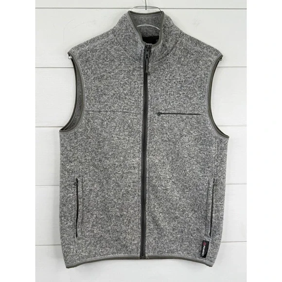 J.‎ Crew MEN S Heather Gray Full Zip AD167 Nordic vest Polartec sweater fleece