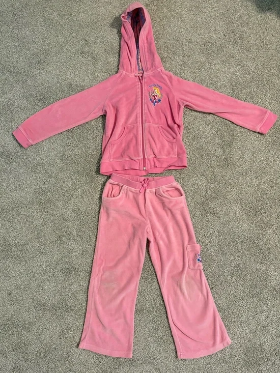 Sleeping Beauty Velour Jacket and Pants  Matching Set