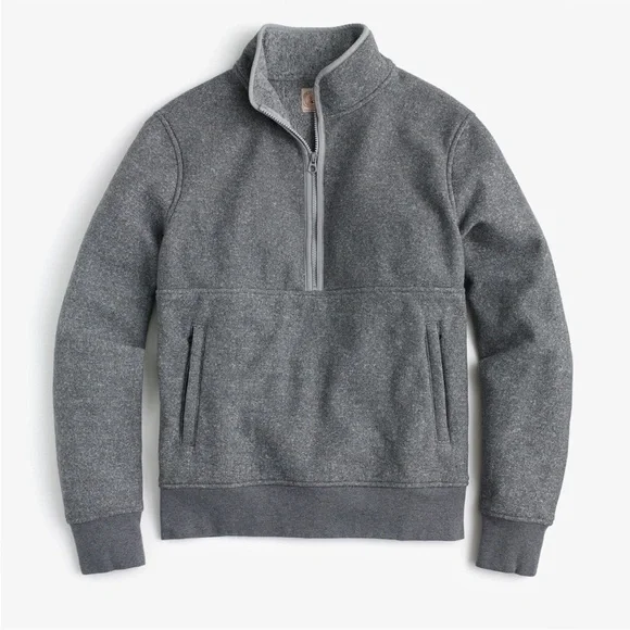 J. Crew Half-Zip Pullover Marled Gray Polartec® Sweater Fleece Medium