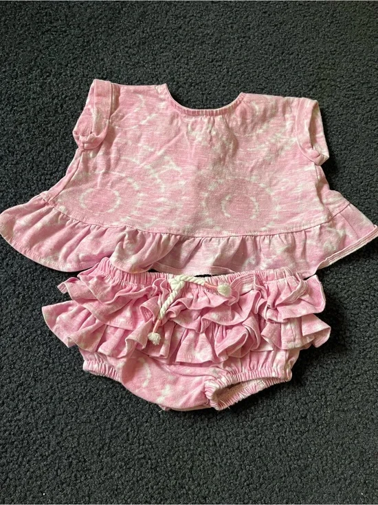 Jessica Simpson Pink Ruffle 12M Set