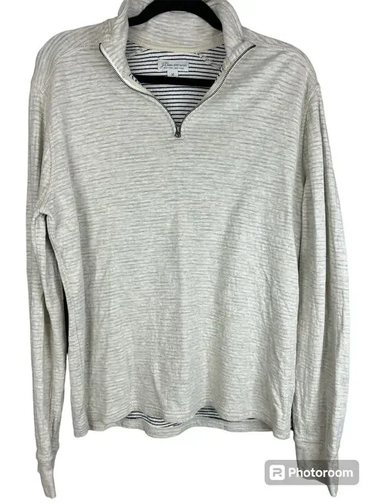 J. Crew Knit Goods Beige Tan Long Sleeve Quarter Zip Pullover Sweatshirt Size M