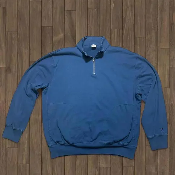 Vintage J Crew Sportswear Quarter Zip Deep Blue‎ Sz Large
