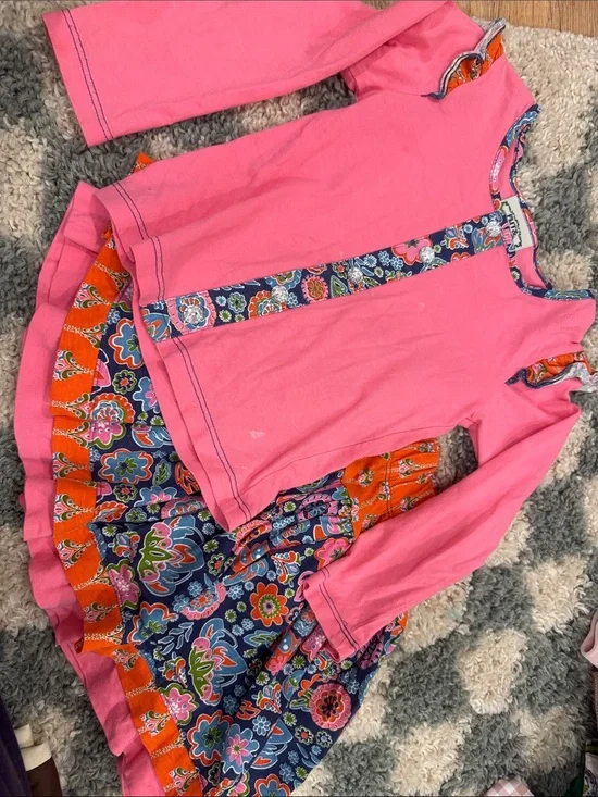Kids Matching Set - Pink Floral Dress & Top