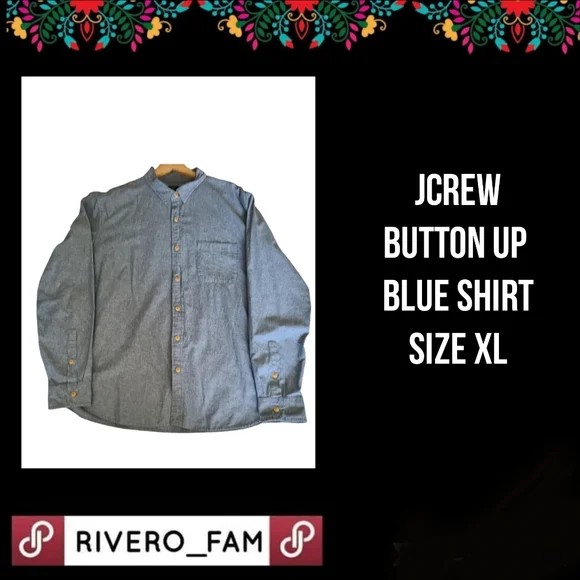JCREW | BUTTON UP BLUE SHIRT | SIZE XL