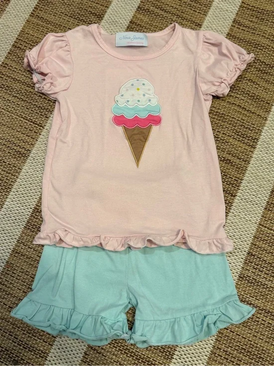 Pink & Mint Ice Cream Ruffle Set