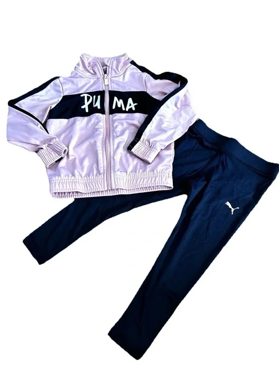 Puma adorable pink and black tracksuit for girls set