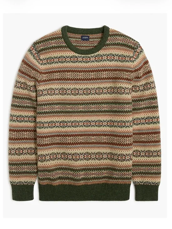 JCrew Lambswool blend Fair Isle crewneck Sweater