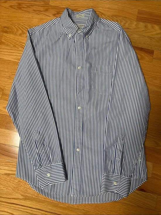 J. Crew Stretch Classic Fit Long-Sleeved Button- Down Dress Shirt, Men’s Size S