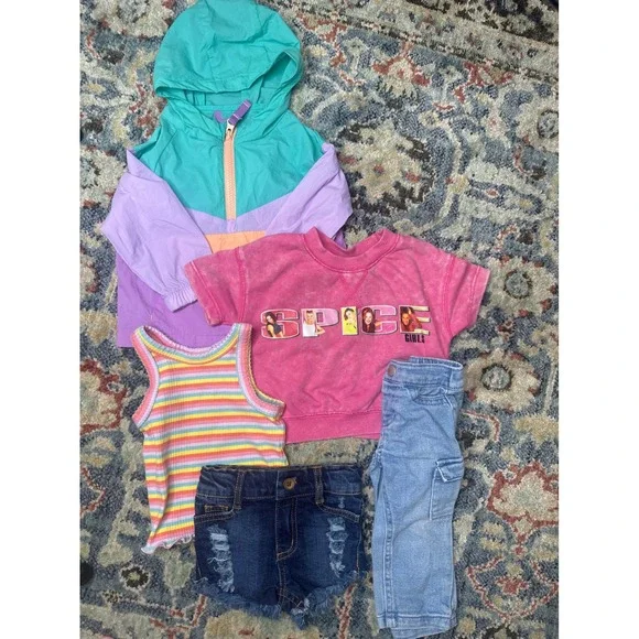 Spice Girls Cat & Jack Bundle Girls 12M Multi Retro Colorblock Denim GUC*‎