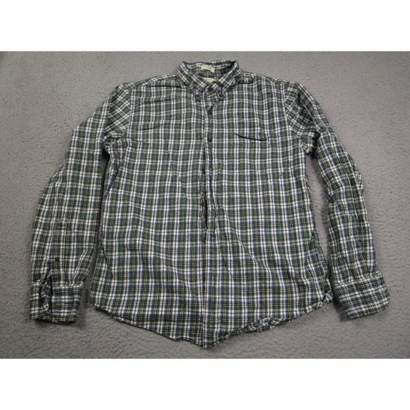 J Crew Shirt Mens Large Blue Checked Slim Fit Button Down Long‎ Sleeve