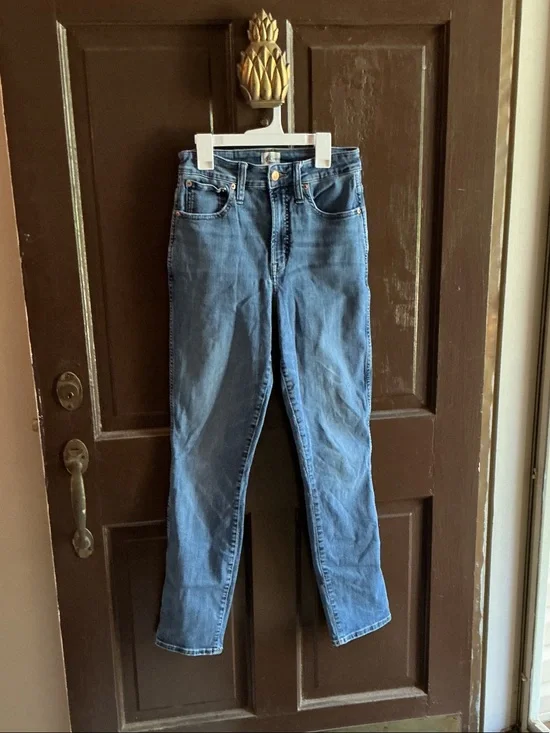 J. Crew Women's Straight Jeans in Medium Blue Denim
