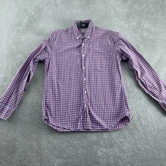 J. Crew Slim Fit Long Sleeve Button-Down Shirt Size L Plaid 100% Cotton 5914