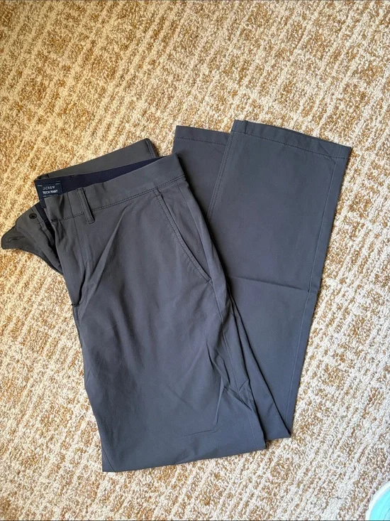 J. Crew Men's Stretch Tech Pants in Charcoal