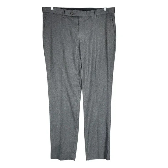 J Crew Bowery Slim Fit Dress Pants 36x32 Men Gray Stretch Business Office Career