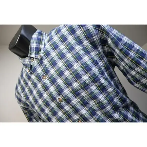 J Crew‎ Button Up Dress Shirt Rugged Plaid Casual Long Sleeve Mens Size Large