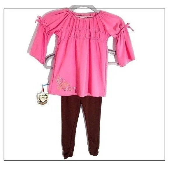 Marc Ecko Outfit Baby 24M‎ Pink Y2K Playwear Two Piece Stretch Legging Tunic Set