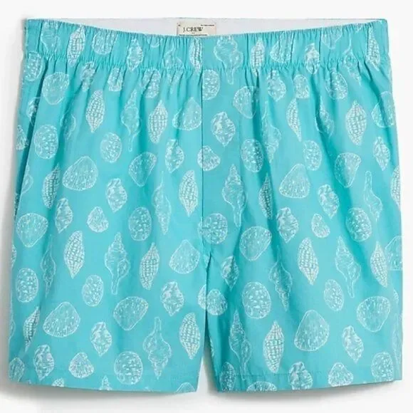 J Crew Men's Sea Shells Cotton Woven Boxers Short Large