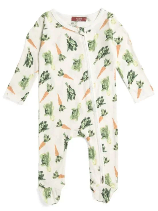 MILKBARN Fresh Veggies Zipper Romper + Hat Set- NWT!!!!