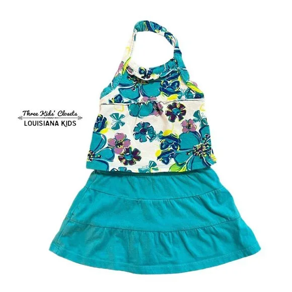 Children's Place 6-9m Floral Halter Top & Skirt / Skort Set