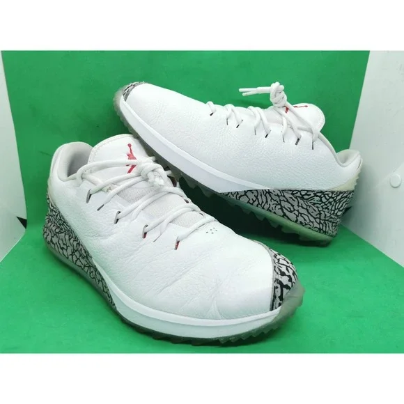 Jordan ADG Golf Shoes Mens Size 9 White Cement Elephant Spikeless AR7995-100
