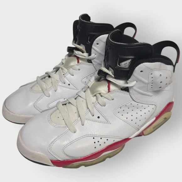 2010 NIKE AIR JORDAN VI 6 RETRO CHICAGO WHITE RED INFRARED BLACK 384664-102 10.5