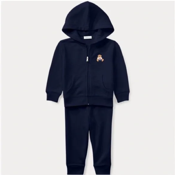 Polo Ralph Lauren Bear French Terry Hoodie & Pant Set 9 mo.