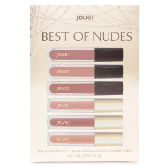 NIB ✅ Jouer Cosmetics BEST OF NUDES Deluxe 6 Piece Lip Creme and Gloss Set ✨NIB